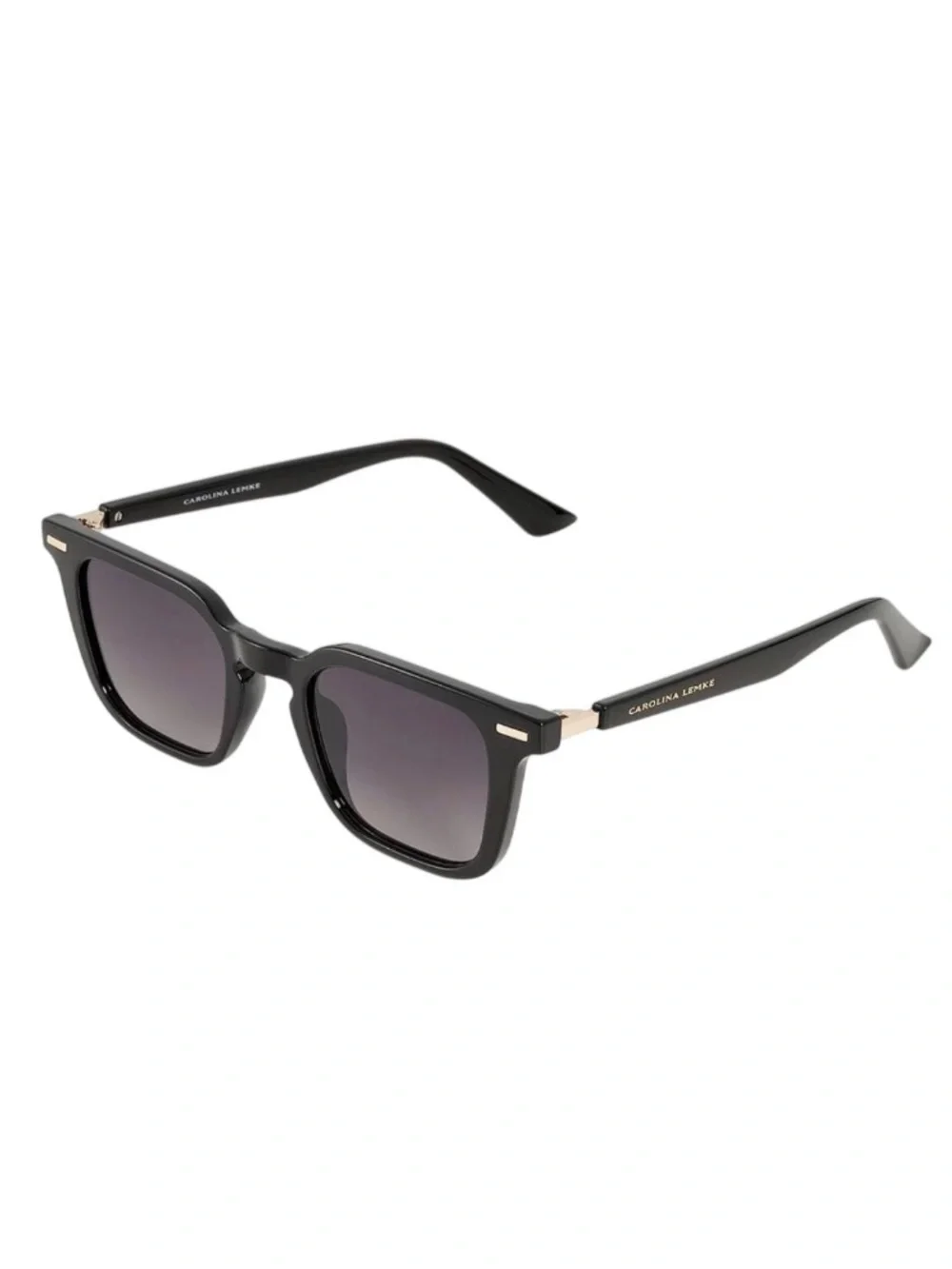 NEW Carolina Lemke Black Jermi Gold Accent Sunglasses Gradient Lenses Unisex
